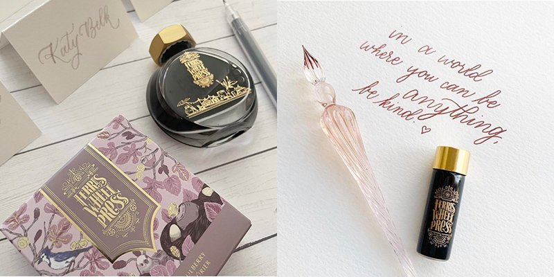 Supplies used: FWP Madam Mulberry Ink | Kuretake Empty Karappo Pen, Brush | J. Herbin Coral Glass Pen | FWP Candy Marsala Ink Supplies used: FWP Madam Mulberry Ink | Kuretake Empty Karappo Pen, Brush | J. Herbin Coral Glass Pen | FWP Candy Marsala Ink