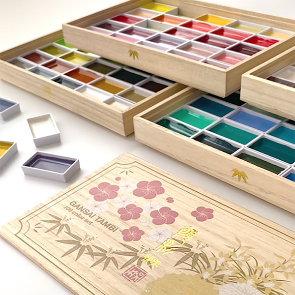 Gansai Tambi Watercolors, Set of 100 in Wooden Box *New Colors* Gansai Tambi Watercolors, Set of 100 in Wooden Box *New Colors*