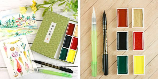 Irodori Kobako 6 Color Travel Set, Green Irodori Kobako 6 Color Travel Set, Green